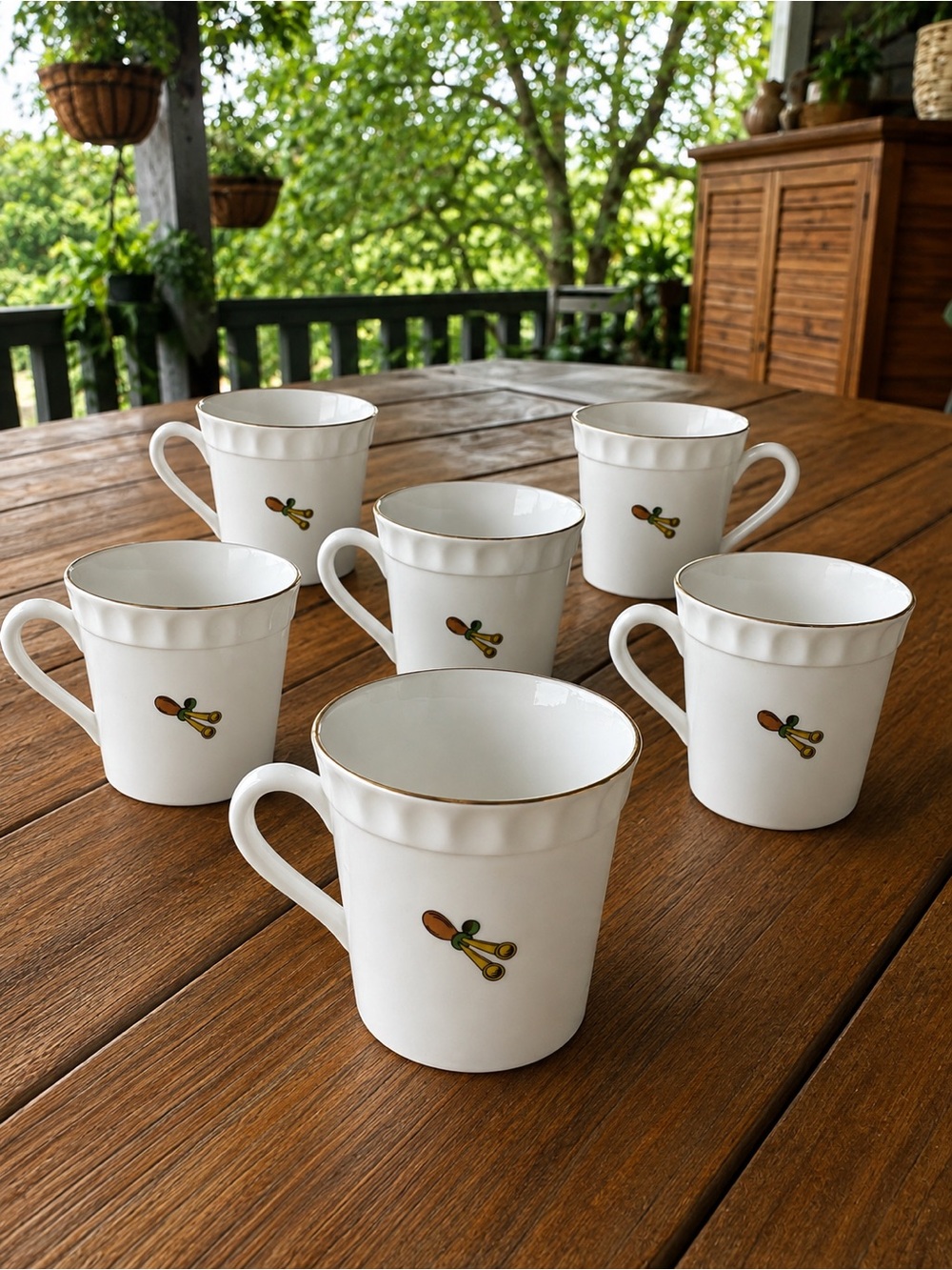 Vintage Crown Staffordshire Fine Bone China Snack Set – 6 Cups & 6 Snack Plates